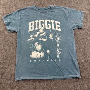 The Notorious B.I.G.‎ Graphic T-Shirt Large Blue Acid Wash Biggie Smalls Men's